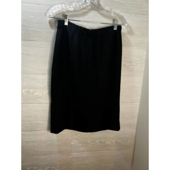 J.Crew Womens Black Pencil Skirt With Elastic‎ Waist & Back Slit - Size 4 - Picture 3 of 6